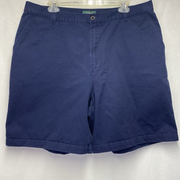Lauren Ralph Lauren Flat Front Classic Relaxed Fit Chino Shorts Men Sz 18W Navy - Picture 1 of 8